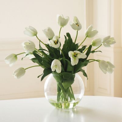 Tulip Floral Arrangement In Glass Bowl Frontgate