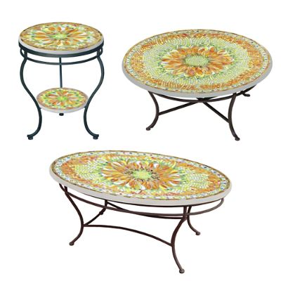 KNF Umbria Mosaics Round Coffee & Side Tables