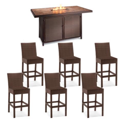 Palermo Counter Height Fire Table Set - Frontgate