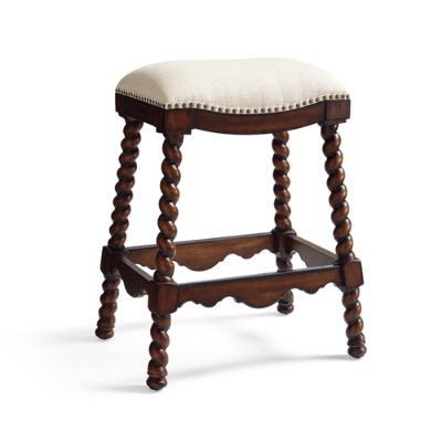 Nailhead Trim Upholstered Bar Stool - Frontgate