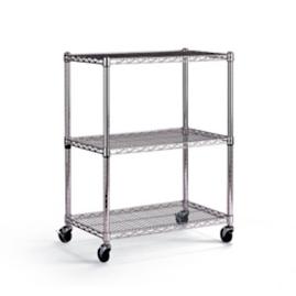 Chrome 3-Tier Shelving Cart with Casters