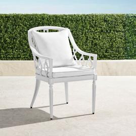 Avery Dining Arm Chair with Cushions in White