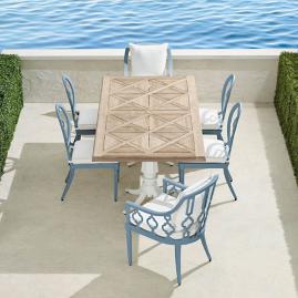 Avery 7-pc. Dining Set in Moonlight Blue Finish