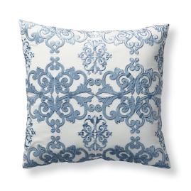 Aviana Embroidered Decorative Pillow Cover in Blue