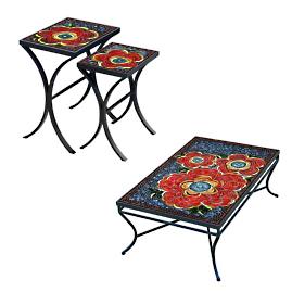 KNF Zinnia Mosaics Rectangular Coffee & Side Tables