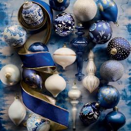Noel Bleu 40-piece Ornament Collection