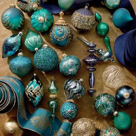 Jeweled Peacock 40-piece Ornament Collection