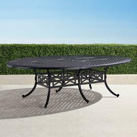 Carlisle Oval Cast-top Dining Table in Onyx Finish