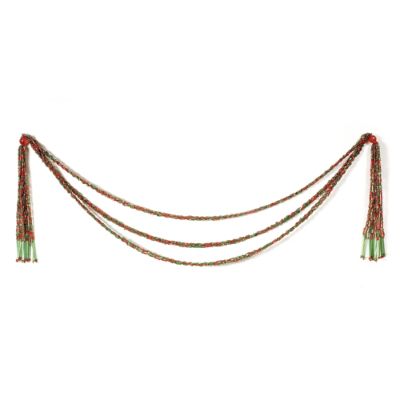 Set of 12 Red & Green Beaded Swags