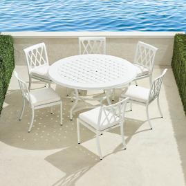 Grayson 7-pc. Round Dining Set in White Finish