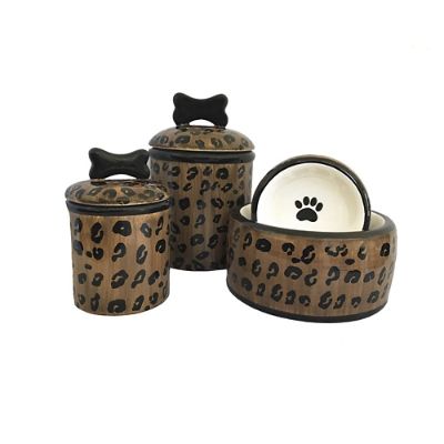 Leopard Dog Bowl Collection Frontgate