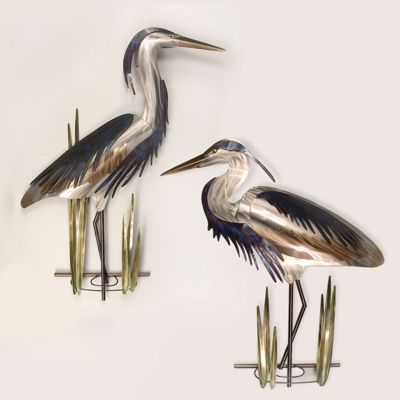 Blue Heron Outdoor Wall Sculptures Frontgate