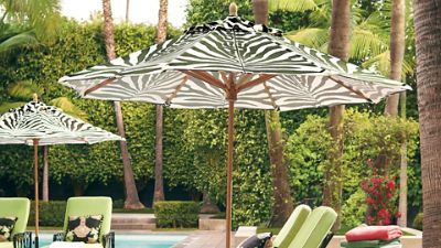 Scalamandre Zebra Skin Designer Umbrella Frontgate