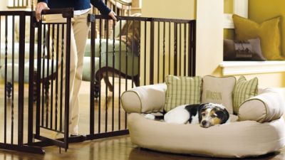 34inch Freestanding Pet Barrier with Walkthrough Door Frontgate