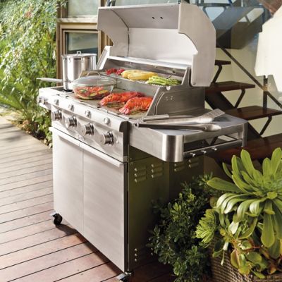 Saber Stainless Steel Gas Grill with Cover & Assembly Frontgate