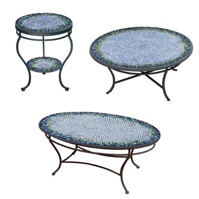 KNF Belize Mosaics Round Coffee & Side Tables