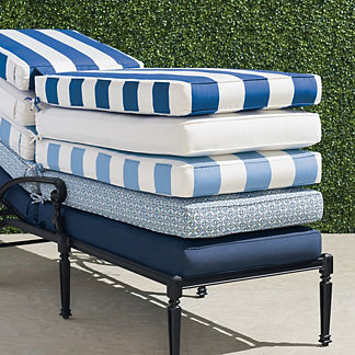 Double-Piped Outdoor Chaise Cushion