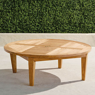 Teak Chat Table in Natural Finish