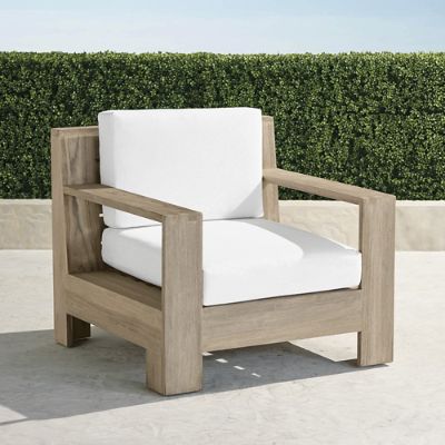 St. Kitts Lounge Chair in Weathered Teak with Cushions