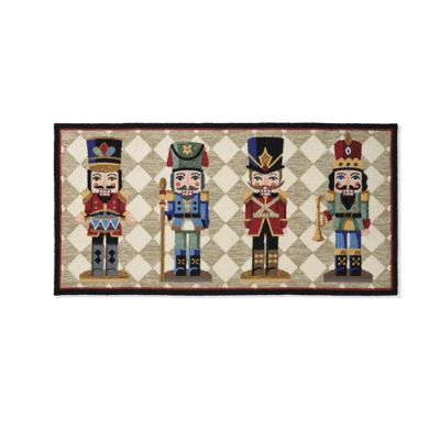 Checkered Nutcrackers Door Mat
