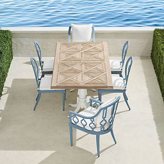 Avery 7-pc. Dining Set in Moonlight Blue Finish