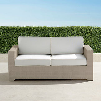 Palermo Loveseat with Cushions in Dove Finish