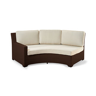 Palermo Left-facing Curved Sofa with Cushions in Bronze Finish
