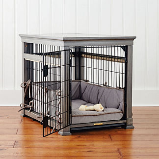 Luxury Pet Residence Dog Crate in Distressed Grey