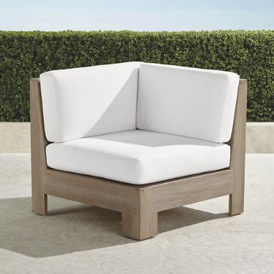 St. Kitts Corner Chair in Weathered Teak with Cushions, Special Order