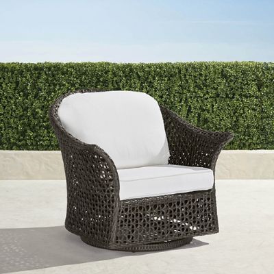 Maxwell Woven Swivel Chair in Bronze Finish