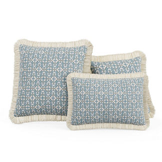 Cozumel Batik Fringed Indoor/Outdoor Pillow