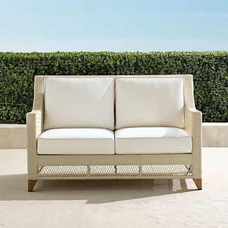 Graham Loveseat with Cushions in Shell Finish