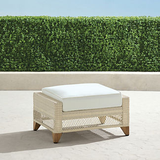 Graham Ottoman with Cushions in Shell Finish