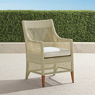 Graham Dining Arm Chair with Cushions in Shell Finish