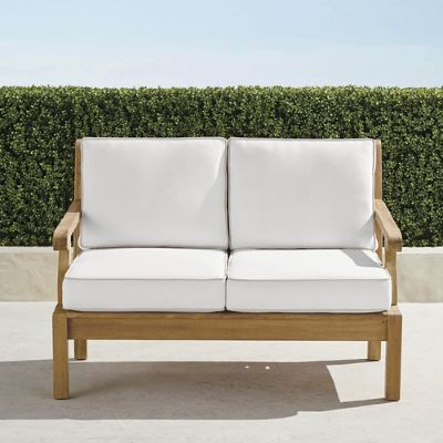 Small Cassara Loveseat with Cushions in Natural Finish