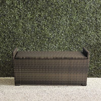 Tapered Wicker Storage Bench