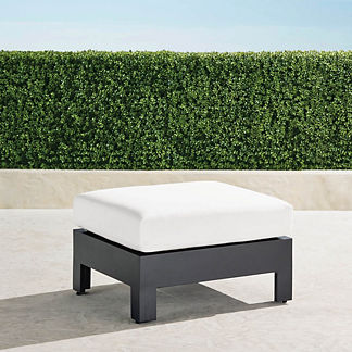 St. Kitts Ottoman with Cushions in Matte Black Aluminum