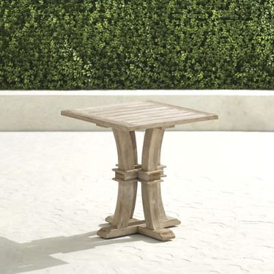 Teak Farmhouse Square Tables in Weathered Finish