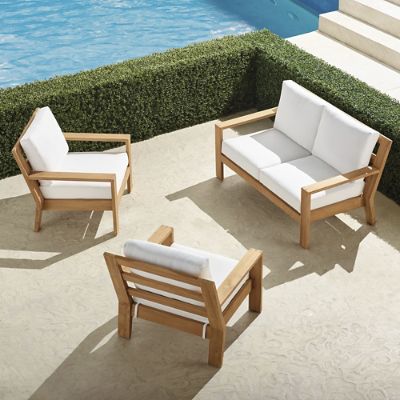 Calhoun 3-pc. Loveseat Set in Natural Teak