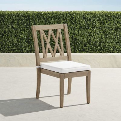Surrey Hill Dining Side Chairs with Cushions, Set of Two in Weathered Teak