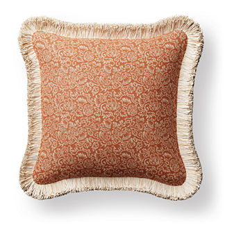 Manderly Fringed Square Indoor/Outdoor Pillow