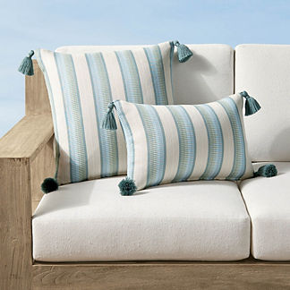 Ibiza Stripe Tasseled Indoor/Outdoor Pillow