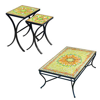KNF Umbria Mosaics Rectangular Coffee & Side Tables