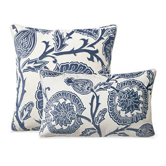 Blue Damask Decorative Pillow Covers