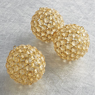 Three-piece Gold Faceted Gem Ornament Set
