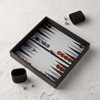 Leather Box Backgammon Set