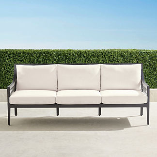 Bowery Sofa in Aluminum with Cushions