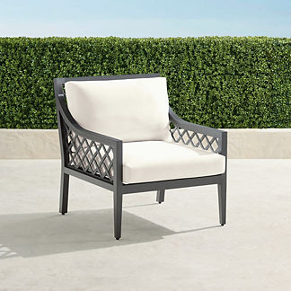 Bowery Lounge Chair in Aluminum with Cushions