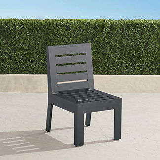 St. Kitts Dining Side Chair in Matte Black Aluminum, Set of 2