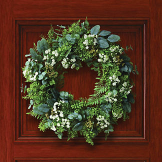 Mixed Greenery Queen Anne's Lace Wreath